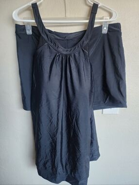 Black Tankini Racerback Swim Top and Shorts Set By Sothea Plussize Swinwear